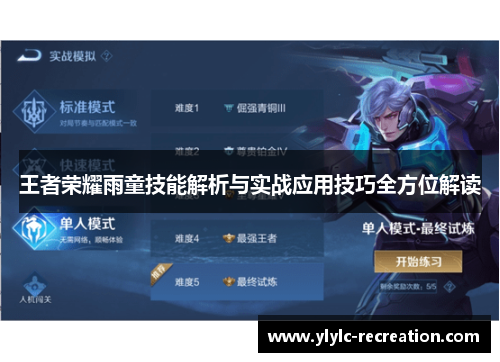 王者荣耀雨童技能解析与实战应用技巧全方位解读